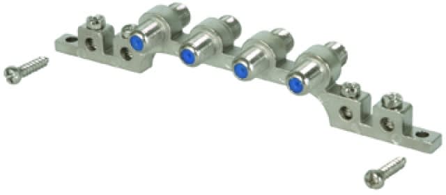 DEHN - Blocco di messa a terra tetrapolare con prese F per equipotenzialità coassiale EB4F.