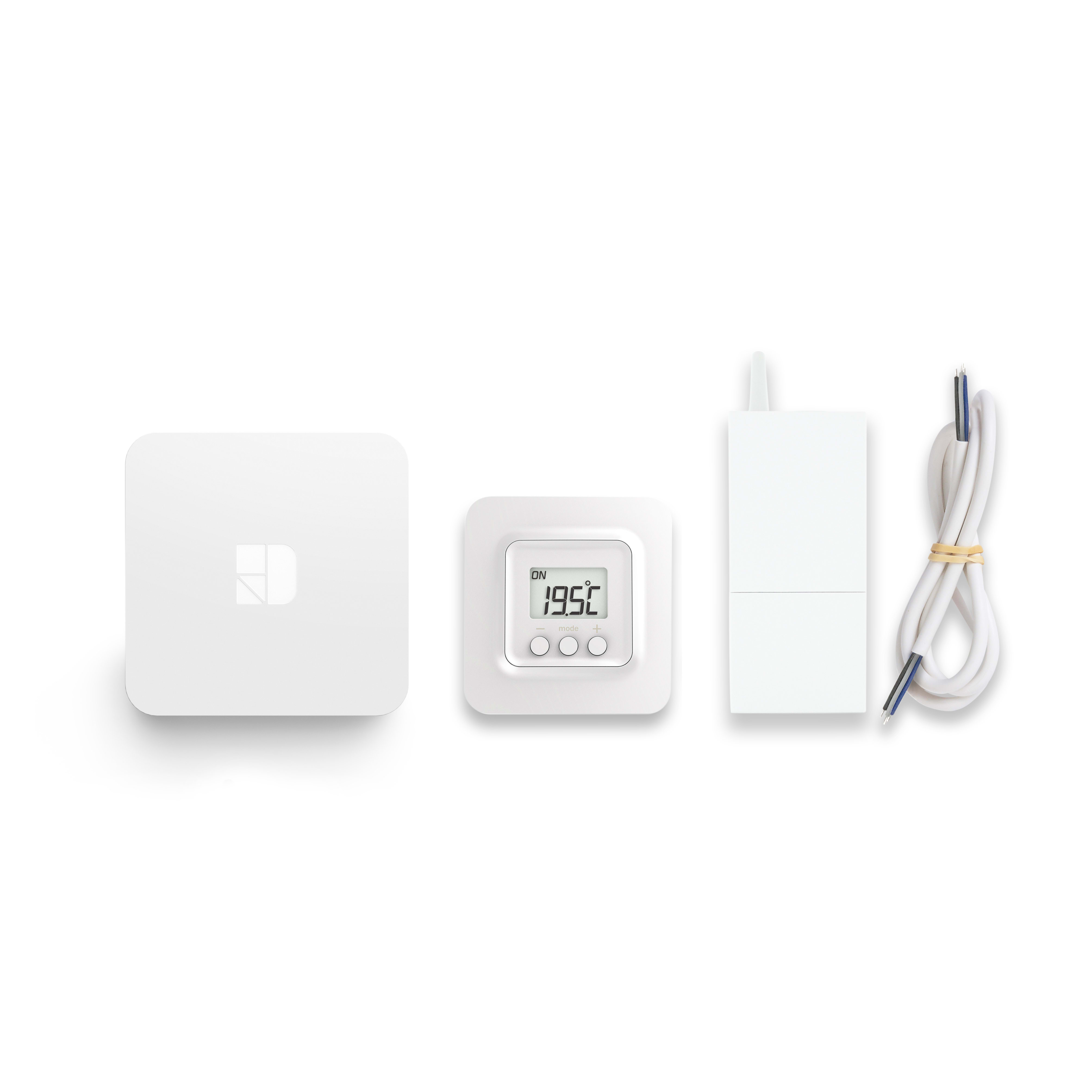 DELTA DORE - Termostato ambiente radio Tybox 5300 per sistema reversibile/non reversibile per impianti mono/multizona + web server Tydom Home per gestione da app
