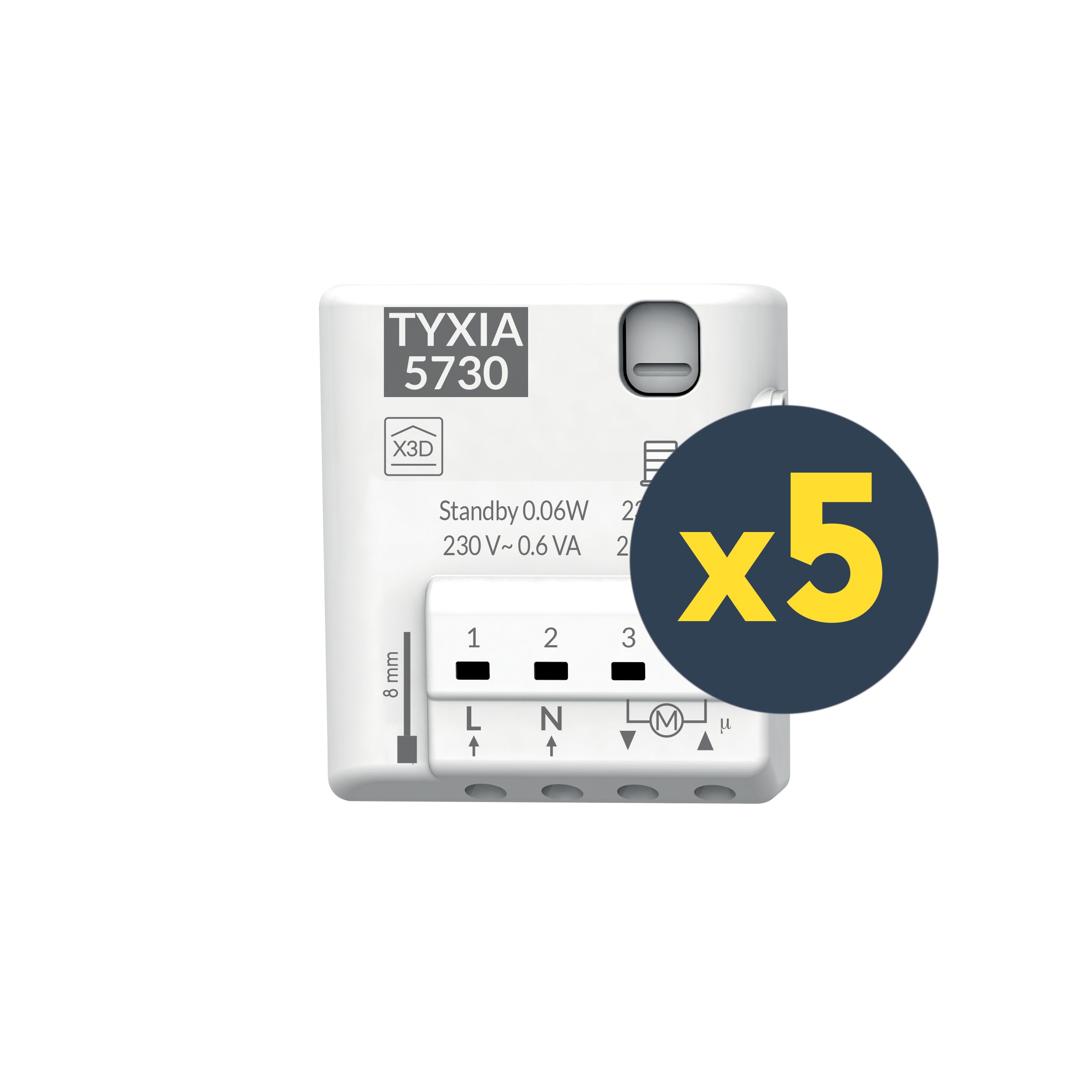 DELTA DORE - Pack composto da 5 ricevitori Tyxia 5730 - 230 V per motori di tapparelle fino a 2 A 6351449