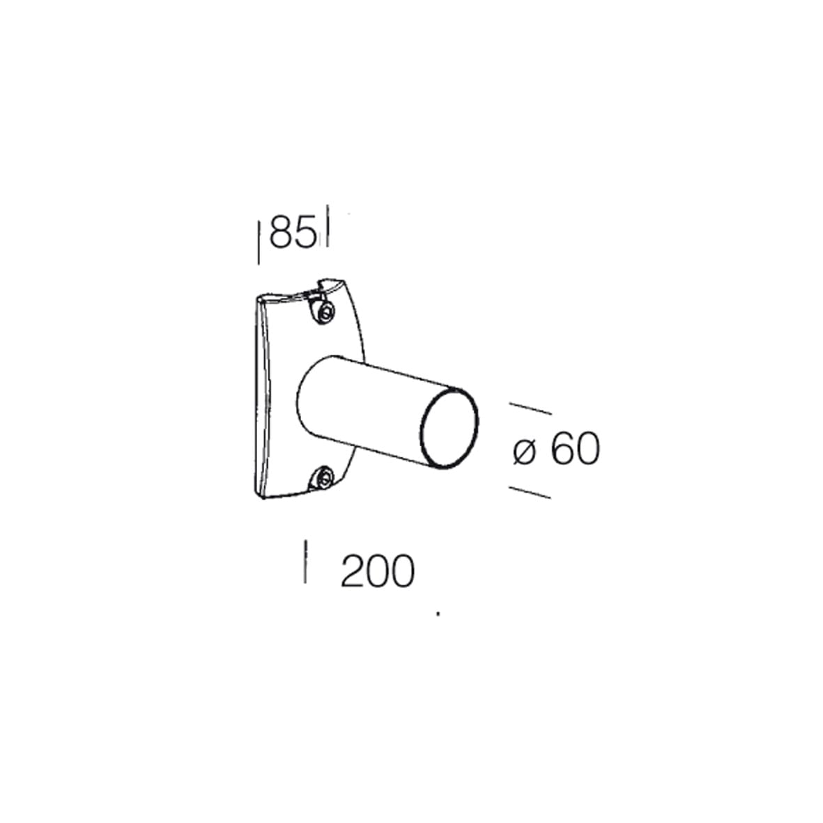 DISANO ILLUMINAZIONE - BRACCIO 327 L=200MM GREY