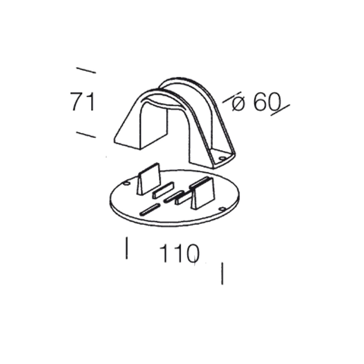 DISANO ILLUMINAZIONE - SUPPORTO A PALO 120 NERO