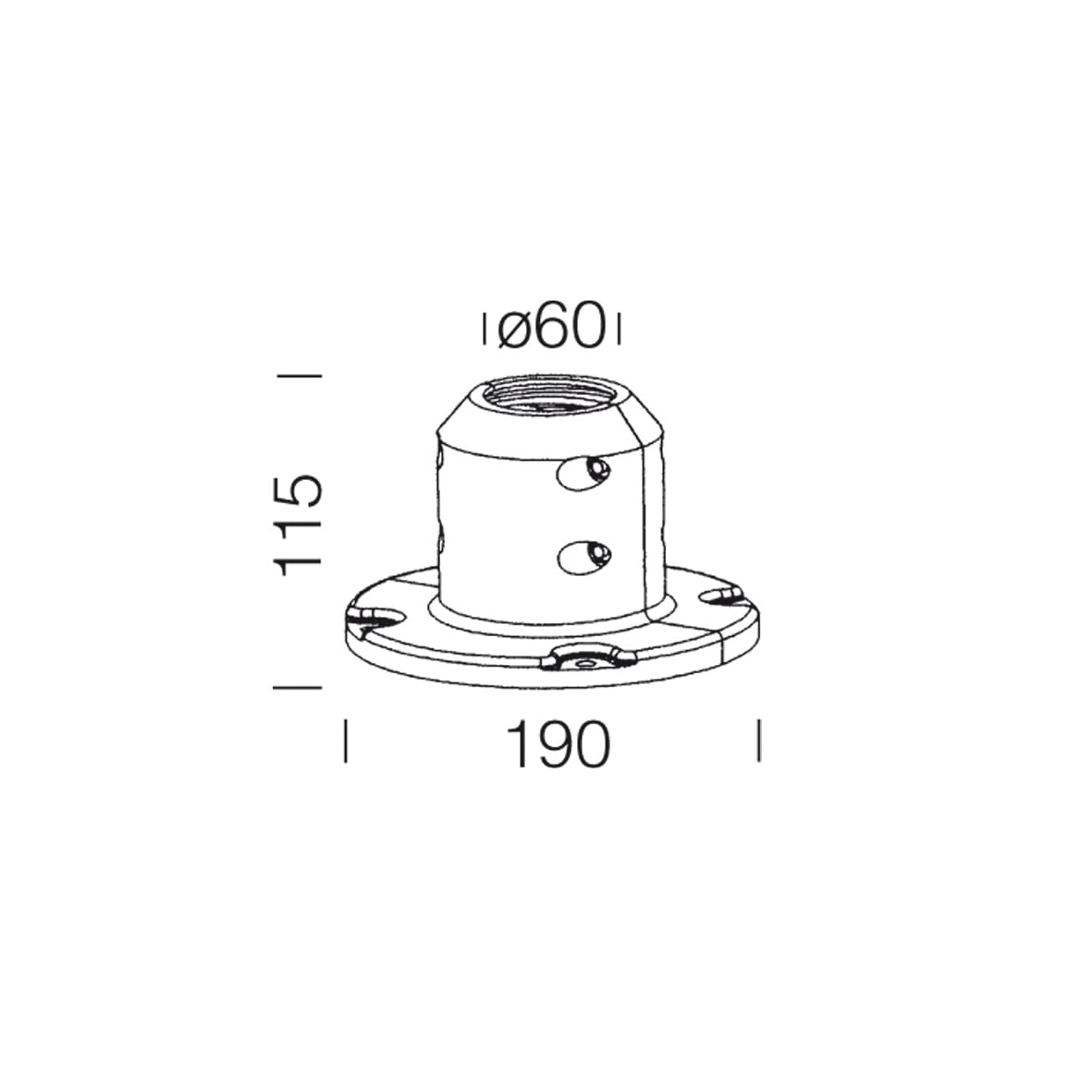 DISANO ILLUMINAZIONE - BASE PER ACC.5 50 NERO 99121600