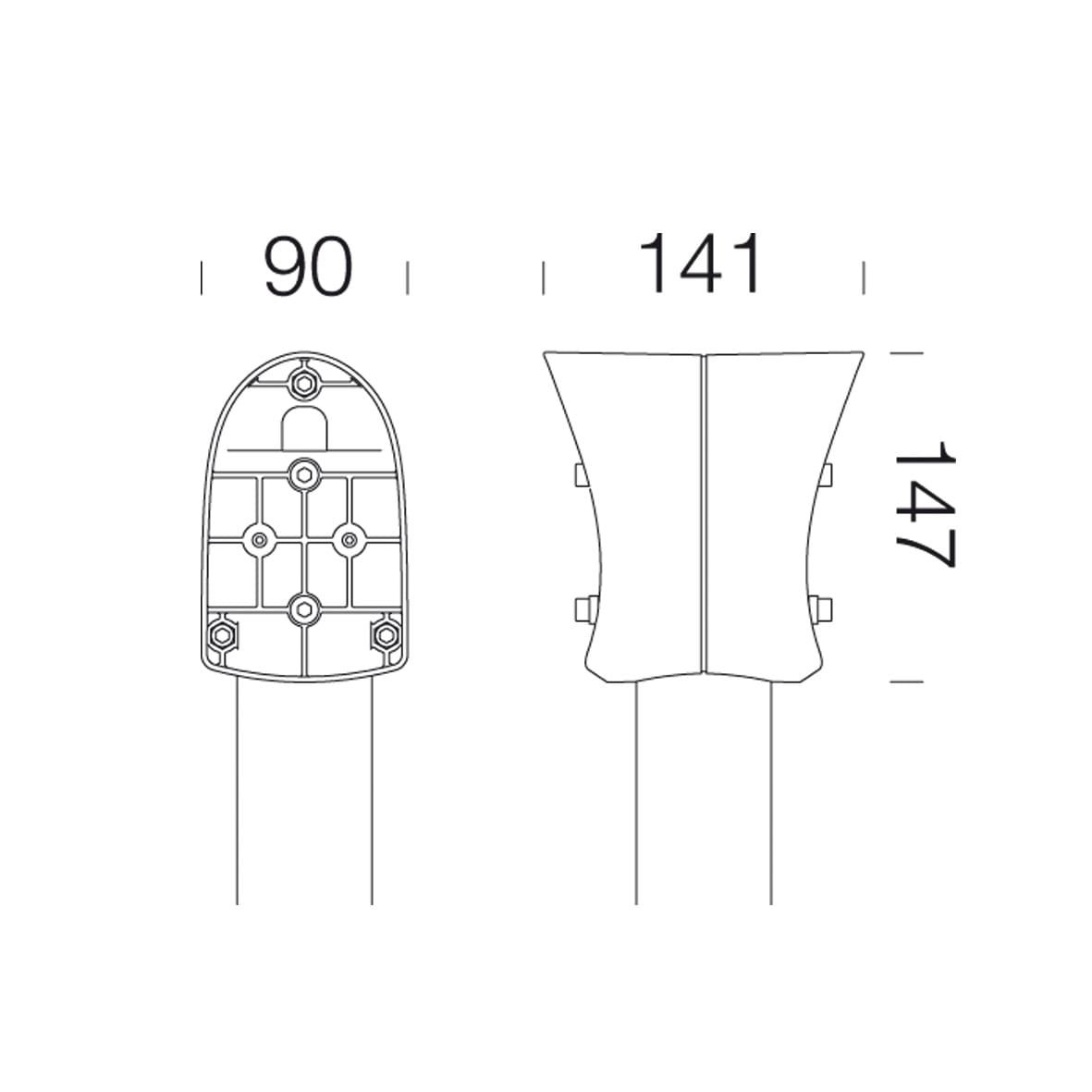 DISANO ILLUMINAZIONE - ATTACCO PALO DOPPIO GARDEN 453 GREY