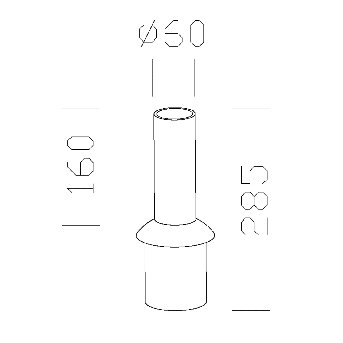 DISANO ILLUMINAZIONE - RACCORDO TESTA PALO 528 RAL7021 99128800