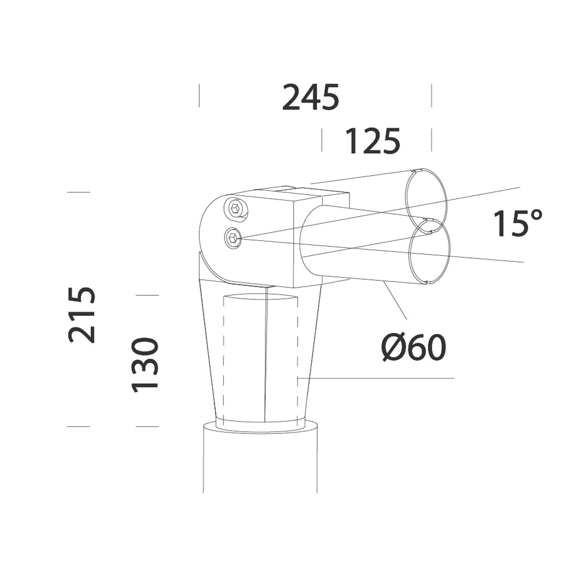DISANO ILLUMINAZIONE - ATTACCO SNODATO 290 GREY9007