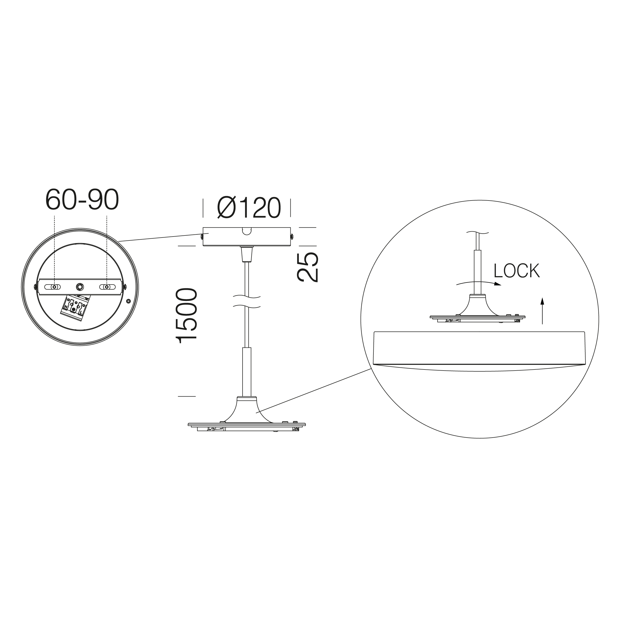 DISANO ILLUMINAZIONE - SOSP.SEMPLICE X GLOBO 2516 BIANCO
