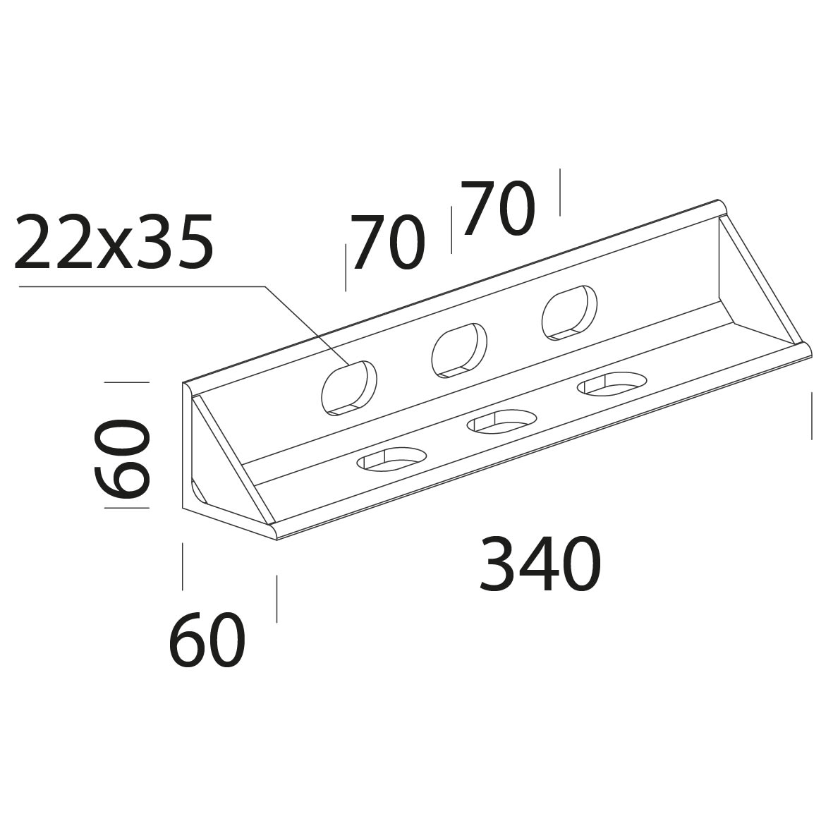 DISANO ILLUMINAZIONE - STAFFA INCLINATA FORUM 345 GRAFITE