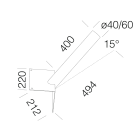 DISANO ILLUMINAZIONE - ATTACCO ANGOLARE 49 GREY 99780200