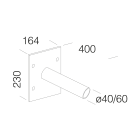 DISANO ILLUMINAZIONE - ATTACCO A PARETE 248 RAL9006