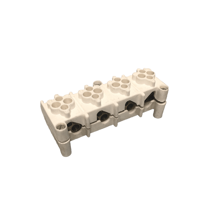DKC EUROPE - Morsettiera multipla a 4 poli, 4 vie per polo, sezione 16 mmq MM/416 per applicazioni B.T.