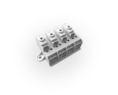 DKC EUROPE - Morsettiera multipla a 4 poli, 3 vie per polo, sezione nominale 10 mmq MPM/410 - 4X10MMQ