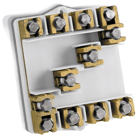 DKC EUROPE - Morsettiera lineare a 4 poli, 3 vie per polo, sezione nominale 95 mmq, modello NLM/4100/P per applicazioni B.T.