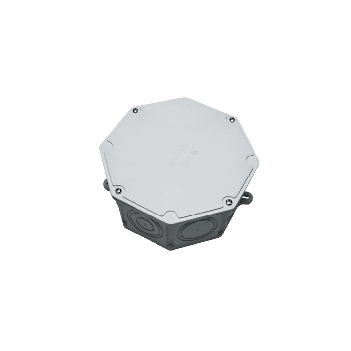 DKC EUROPE - Serie UPM - Cassetta di derivazione in plastica PA6 V0, vuota, dimensioni 128 x 128 mm UPM10 Cassetta derivazione plastica 128x128mm. 027100007