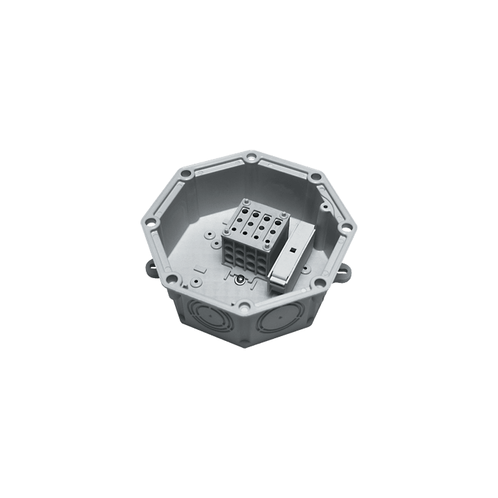 DKC EUROPE - Serie UPM - Cassetta di derivazione in PA6 V0 con morsetti multi 4P 16mmq e 1 portafusibile, dimensioni 156x156 mm UPM16/10/V CASSETTA DERIV.PLAST.