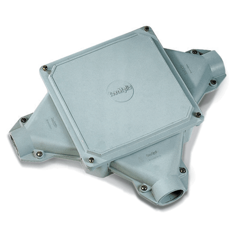 DKC EUROPE - Cassetta di derivazione in vetroresina vuota, 4 portine chiuse, dimensioni 259x259x99 mm VQ-VQH. Cassetta di derivazione in plastica VQ70.