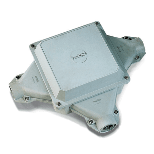 DKC EUROPE - Cassetta di derivazione in vetroresina vuota, cono e portina chiusa inclusi, dimensioni 392x362x129 mm, VQ-VQH Serie. Cassetta derivazione plastica VQH70/42-11.