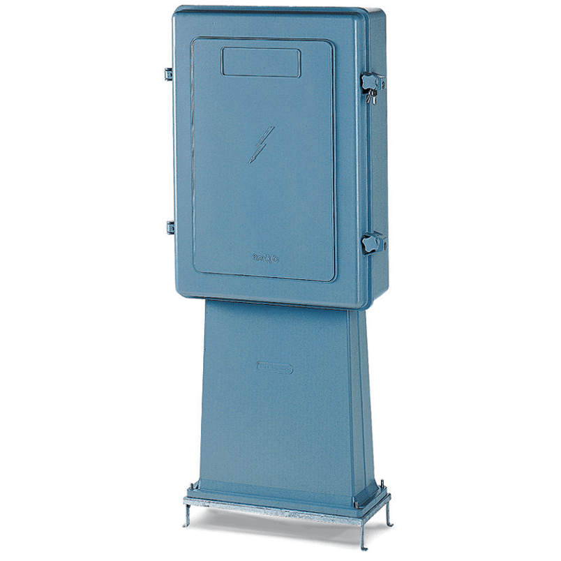 DKC EUROPE - Colonnina stradale in alluminio con cassettiera e piedistallo, dimensioni 389x636x137 mm, modello RP1000/FS/PT.