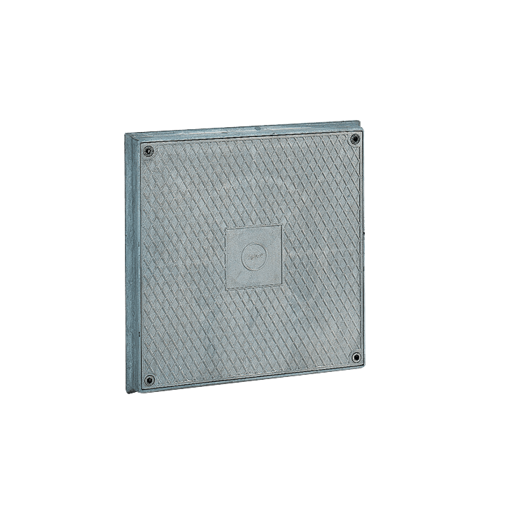 DKC EUROPE - Chiusino stradale per pozzetto in alluminio Serie PZ, IP55, dimensioni 266 x 266 x 40 mm (BxAxP) PZ3.