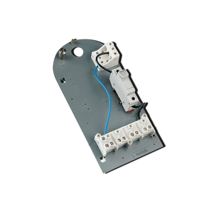 DKC EUROPE - Acc. per Serie SCF - Piastra equipaggiata con morsettiera 4 poli, sez. nominale 25 mmq e 1 portafusibile PSC/F3/70 PIASTRA PORTA APPAR.