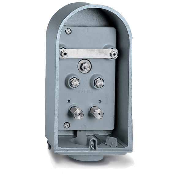 DKC EUROPE - Serie SCB - Cassetta protezione categoria in alluminio anodizzato, equipaggiata per misurare coppie voltmetriche SCB2R/9/F/AZ cassetta per misure PC.