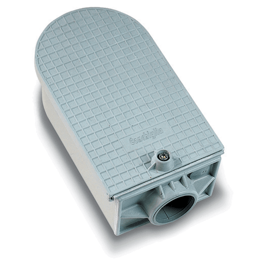 DKC EUROPE - Serie SCF - Cassetta protezione catodica in vetroresina vuota, diametro tubo imbocco inferiore 1" (34 mm) per misure PC.