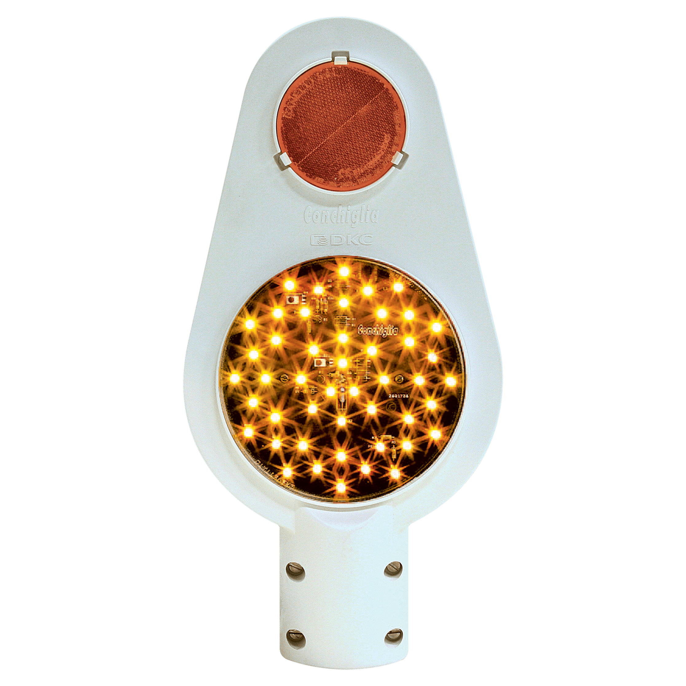 DKC EUROPE - Segnalatore stradale a stelo Serie LSA33 con luci concentriche e 1 lampada a led GE/F.