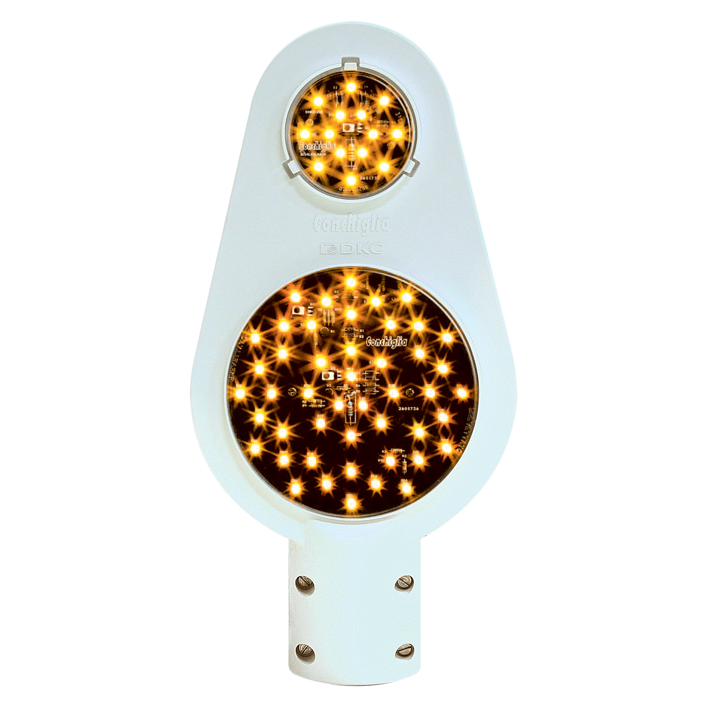 DKC EUROPE - Segnalatore stradale a stelo LSA34 con luci concentriche e 2 lampade a led GE/F.