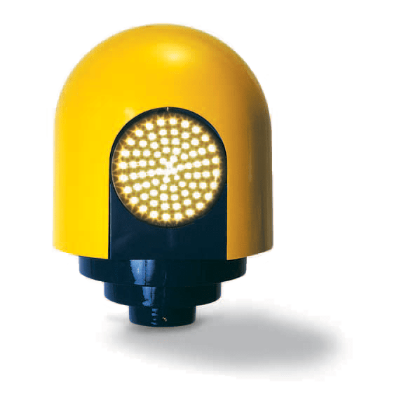 DKC EUROPE - Segnalatore pedonale per palo LSP35/GB/F con attacco a palo e 1 lampada a led giallo/blu.