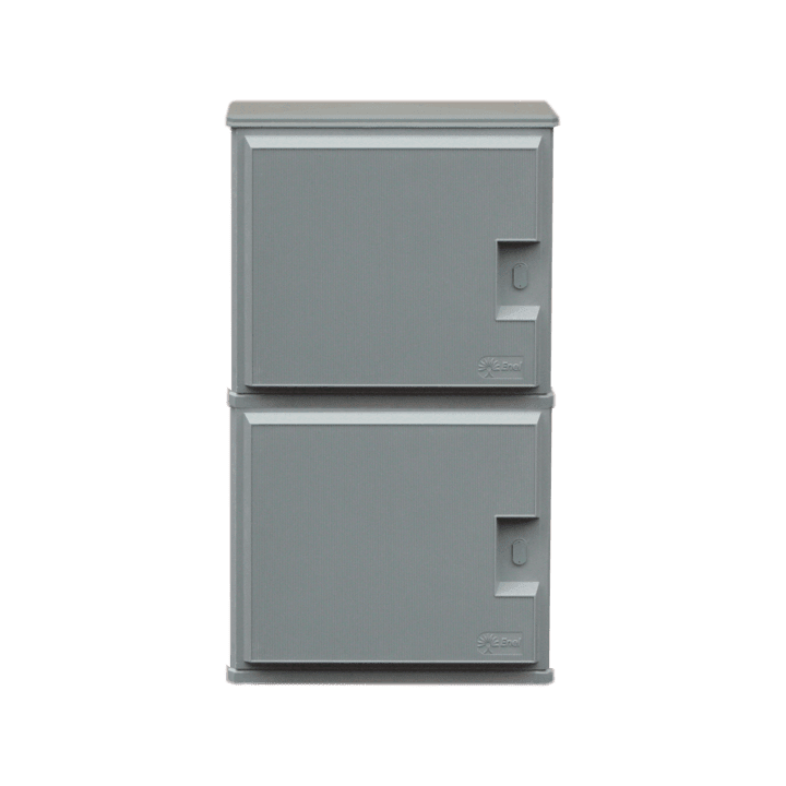 DKC EUROPE - Serie BV4M - Armadio in vetroresina a 2 vani per GDM trifase fino a 30 KW, conf. ENEL DS4559 BV4M/T-E Batteria di armadietti ENEL.