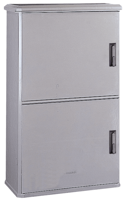 DKC EUROPE - Armadietto in vetroresina CVL2/0-WL, 2 vani senza serratura, dim. 860 x 1394 x 450 mm.