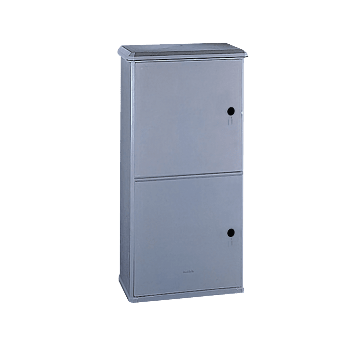 DKC EUROPE - Armadietto in vetroresina a 2 vani, senza serratura, dim. 720 x 1394 x 450 mm, CVHP2/0-WL.