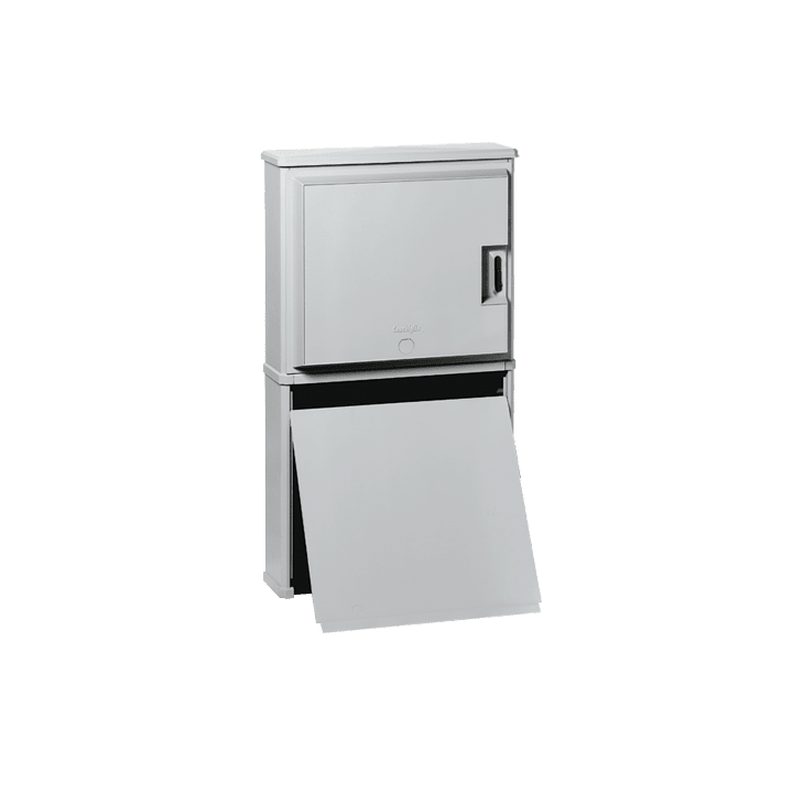 DKC EUROPE - Armadietto in vetroresina con serratura, dimensioni 714 x 660 x 271 mm, completo di zoccolo. 073701922