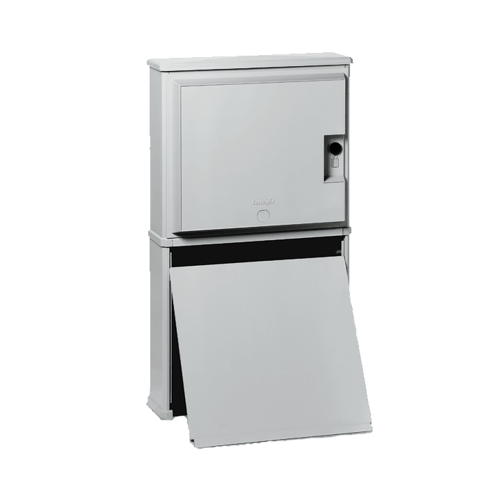 DKC EUROPE - Armadietto in vetroresina CV4M con zoccolo e serratura, dimensioni 714 x 660 x 271 mm.