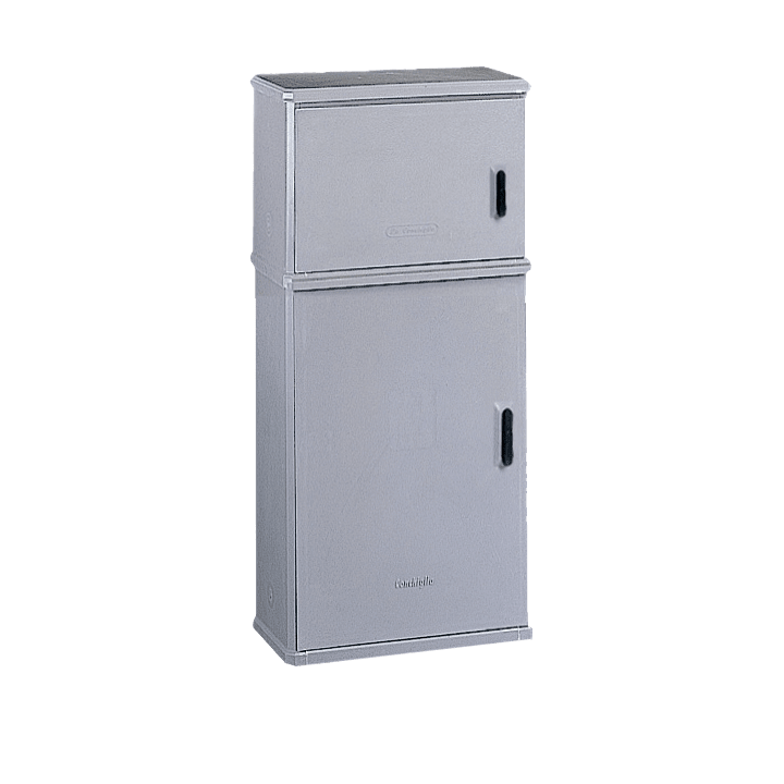 DKC EUROPE - Armadio in vetroresina a 2 vani con serratura, dim. 546x1269x424 mm, ideale come armadietto vetrores.