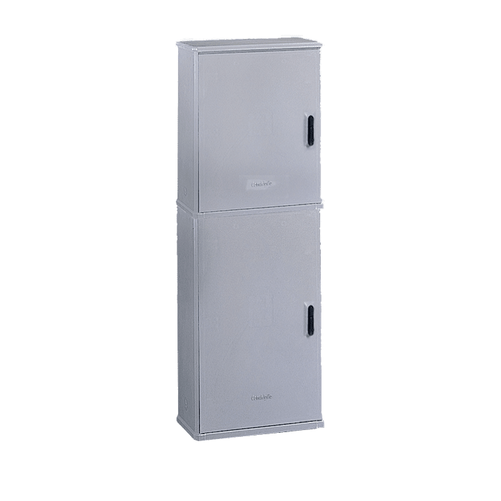 DKC EUROPE - Armadio in vetroresina a 2 vani con serratura, dim. 546 x 1460 x 424 mm BVHTN/0 BVN - Armadietto vetrores.