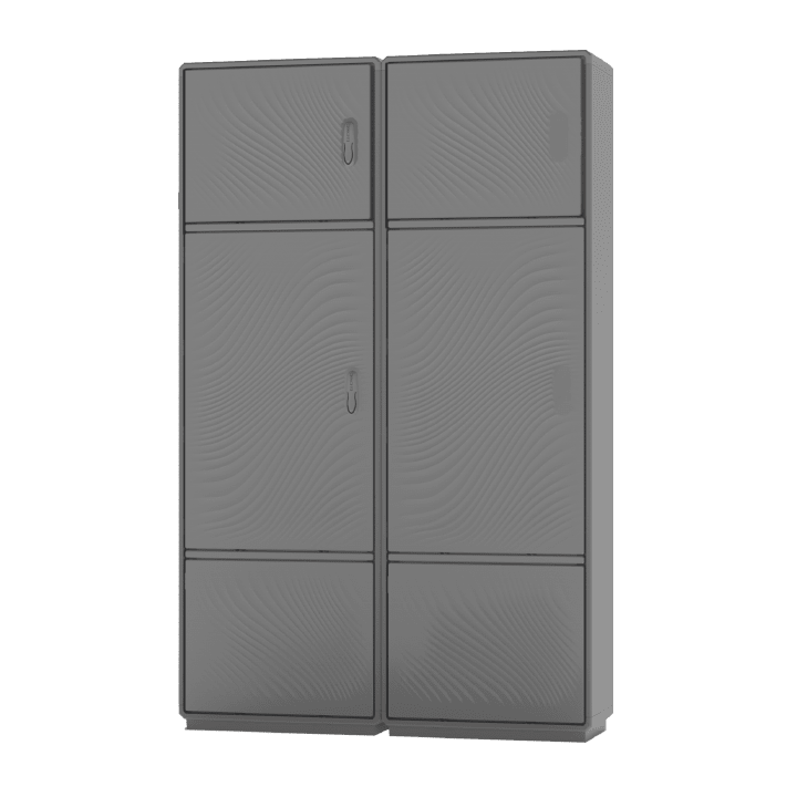 DKC EUROPE - Armadio in vetroresina Serie GRAFI 12, 2 vani + zoccolo, IP55, dim. 1840 x 1150 x 460 mm GH12-9/252A/ZT SMC C/ZOCC G.