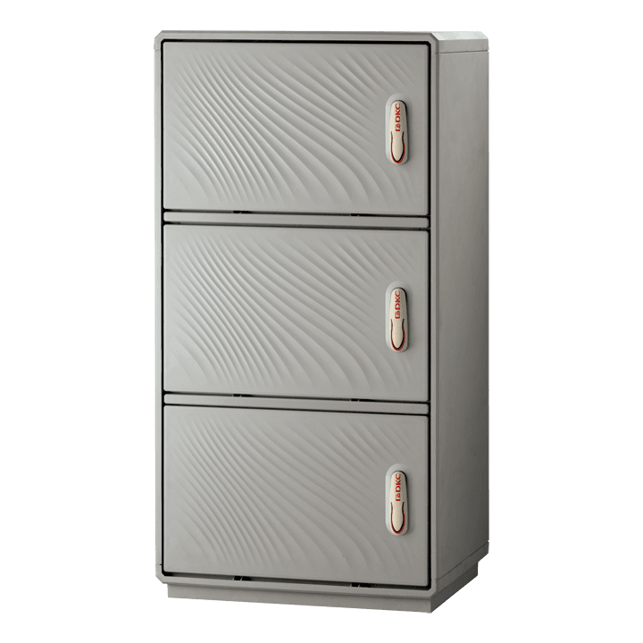 DKC EUROPE - Armadio in vetroresina Serie GRAFI 7, 3 vani, IP55, dimensioni 1390 x 685 x 330 mm, codice G7-8/222/T. 077708303