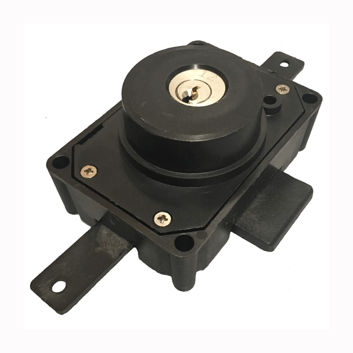 DKC EUROPE - Serie SCM86 - Serratura per armadi serie CV con chiave di sicurezza Y21 e pomolo con rotazione folle. 095719217