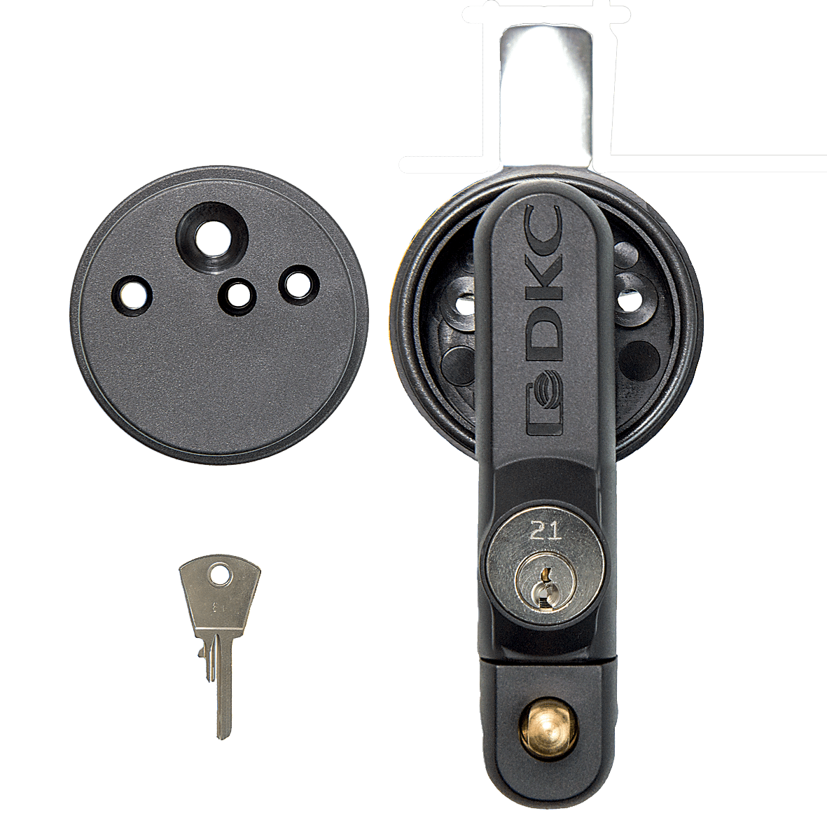 DKC EUROPE - Acc. Serie Grafi - Serratura doppio azionamento cilindro Y12 con lucchetto incluso e 1 chiave. 095770244