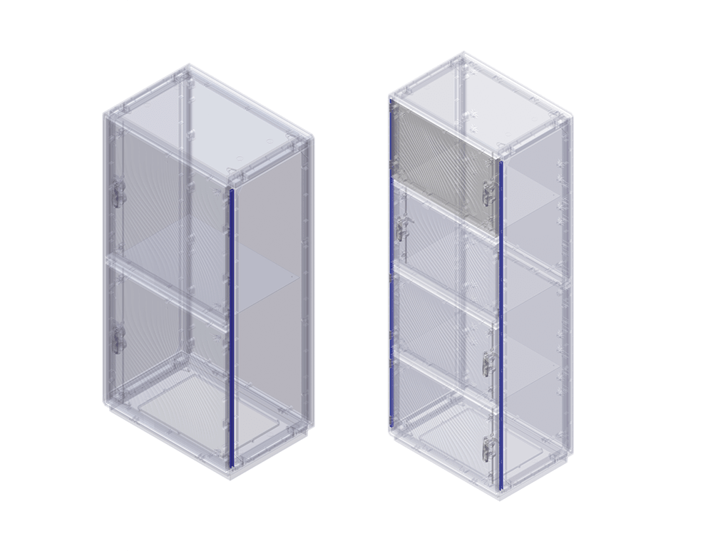 DKC EUROPE - Kit montanti cerniere per armadi serie GRAFI, altezza 940 mm, modello G-5/KM-CRN.
