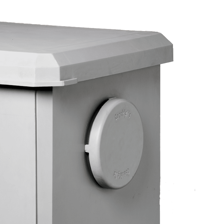 DKC EUROPE - Acc. per Serie RP - Applicazione di bocchetta per aerazione IP44, diametro 160 mm EA/BAF/160 APPLICAZIONE DI.