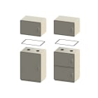 DKC EUROPE - Esecuzioni speciali per Serie GRAFI - Foratura sopralzo per montaggio sopralzo, 2 fori diametro 76mm G-EA/MS/S Esecuzione di foratura.