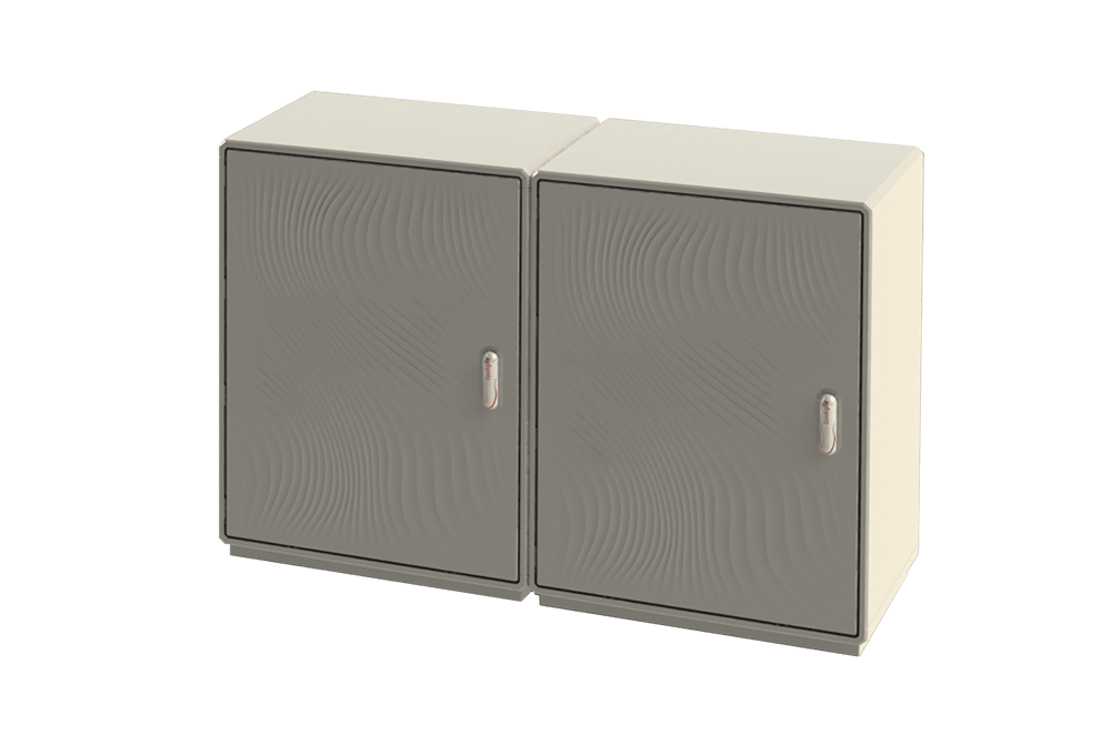 DKC EUROPE - Esecuzioni speciali per Serie GRAFI - Affiancamento orizzontale, forature diam. 135 mm tra armadi G-EA/FT/AA ESEC.FORATURA ARMADI (D 135)