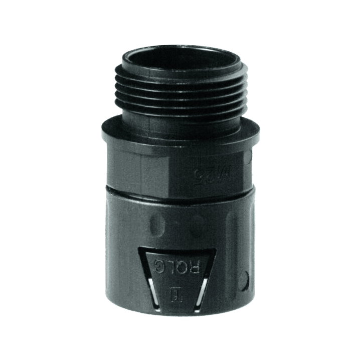 DKC EUROPE - Raccordo diritto ECO M25 x 1,5 mm AD28,5 nero IP66.