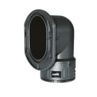 DKC EUROPE - Raccordo a gomito flangiato IP67, angolo 90°, nero, diametro 29mm.