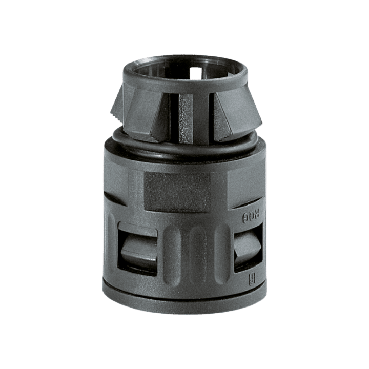 DKC EUROPE - Raccordo passaparete AD28,5 nero IP66 PG21 foro 28,1.