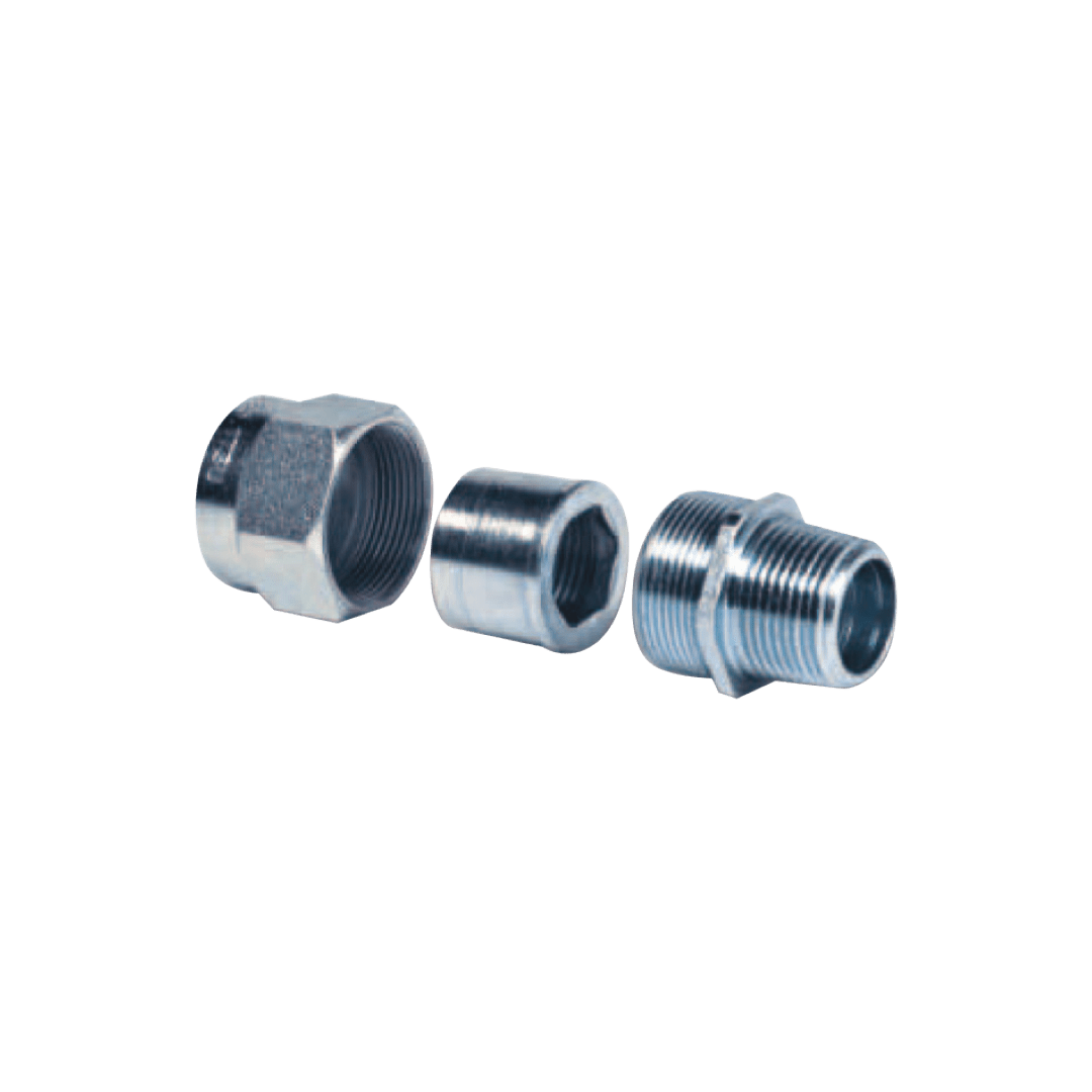 DKC EUROPE - Raccordo 3 pezzi acciaio zincato, filetto maschio-femmina GAS 4" ISO 7/1 MF4 ISO7/1.