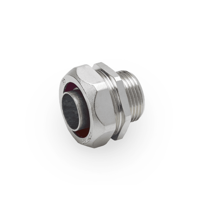 DKC EUROPE - Raccordo metallico maschio fisso per tubo flessibile, filettatura GAS 1" 1/2 ISO 7/1, AD40, 11/2ISO7/1, T.FLESS.40.