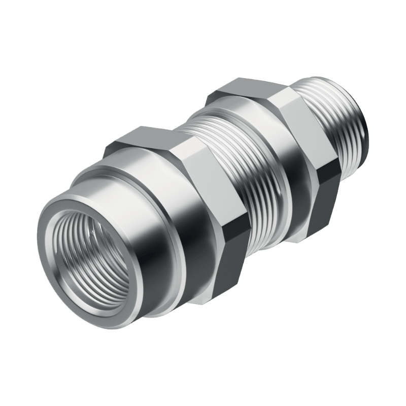 DKC EUROPE - Pressacavo ATEX in acciaio inossidabile AISI 316L, singola tenuta non armata, filettatura femmina M63x1,5, serraggio cavo 36-45 mm.