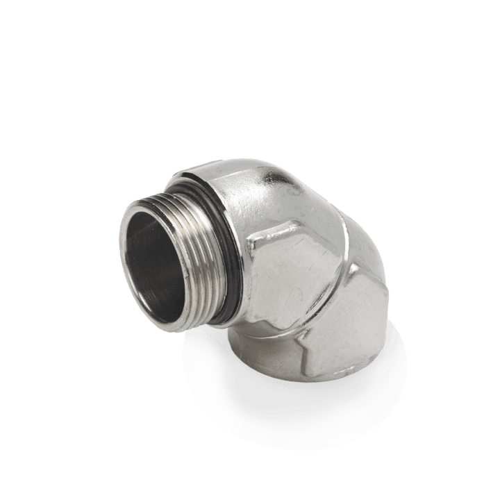 DKC EUROPE - Raccordo metallico curvo a 90 gradi M25 filetto 1,5 mm stampato.